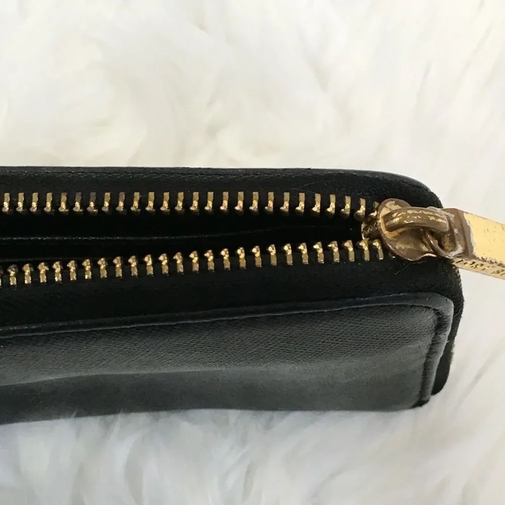 Tory Burch Black Leather Continental Zip Wallet - Picture 11 of 16